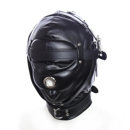 2026 New Latex Leather Headgear Mask Hood Blindfold Role Play Erotic Costumes Full Cover Bondage Head Harness Sex Toys Free Shipping