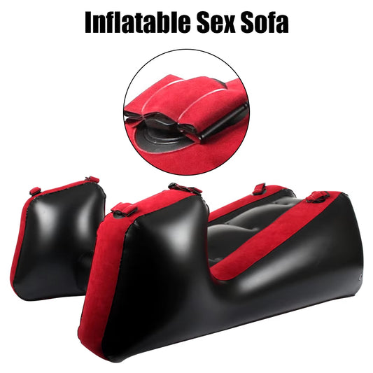 Adult Games Sex Furniture Aid with Straps Sex Tools for Couples Women Flocking PVC Sex Chair Bed Inflatable Split Leg Sofa Mat