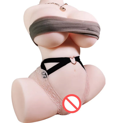Realistic Vagina Big Buttocks Pussy Male Masturbator Elastic Material Silicone Half Body Double Canal Sex Doll Erotic Sexy Toys