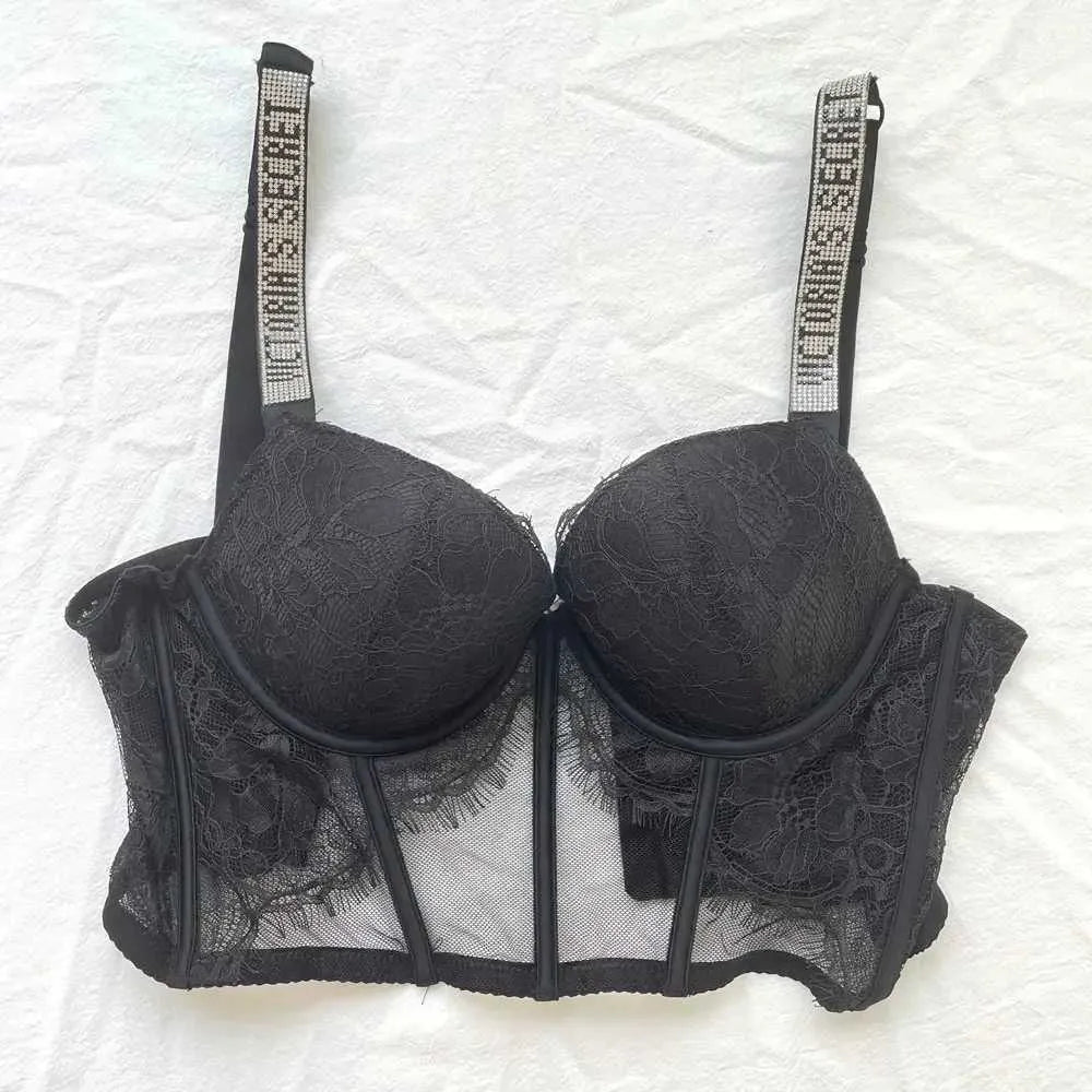 Designer Victoriasecret Lingerie Sets Lace Bra and Panty Set Sexy Rhinestone Push up Short Comfortable Women S Underwear C0E