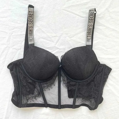 Designer Victoriasecret Lingerie Sets Lace Bra and Panty Set Sexy Rhinestone Push up Short Comfortable Women S Underwear C0E