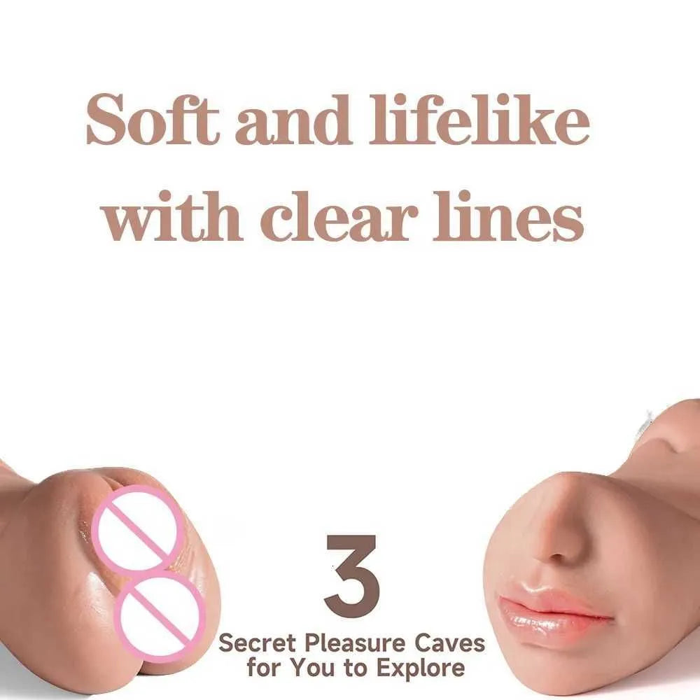 Sex Toys 3 in 1 Sex Toys Masturbation for Men Deep Throat Artificial Real Pussy Oral Male Masturbatorblowjob Realistic Rubber Vagina 18 W251020