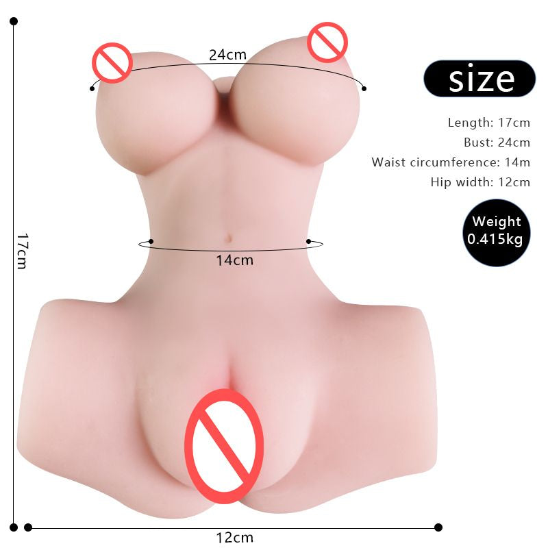 Realistic Vagina Big Buttocks Pussy Male Masturbator Elastic Material Silicone Half Body Double Canal Sex Doll Erotic Sexy Toys