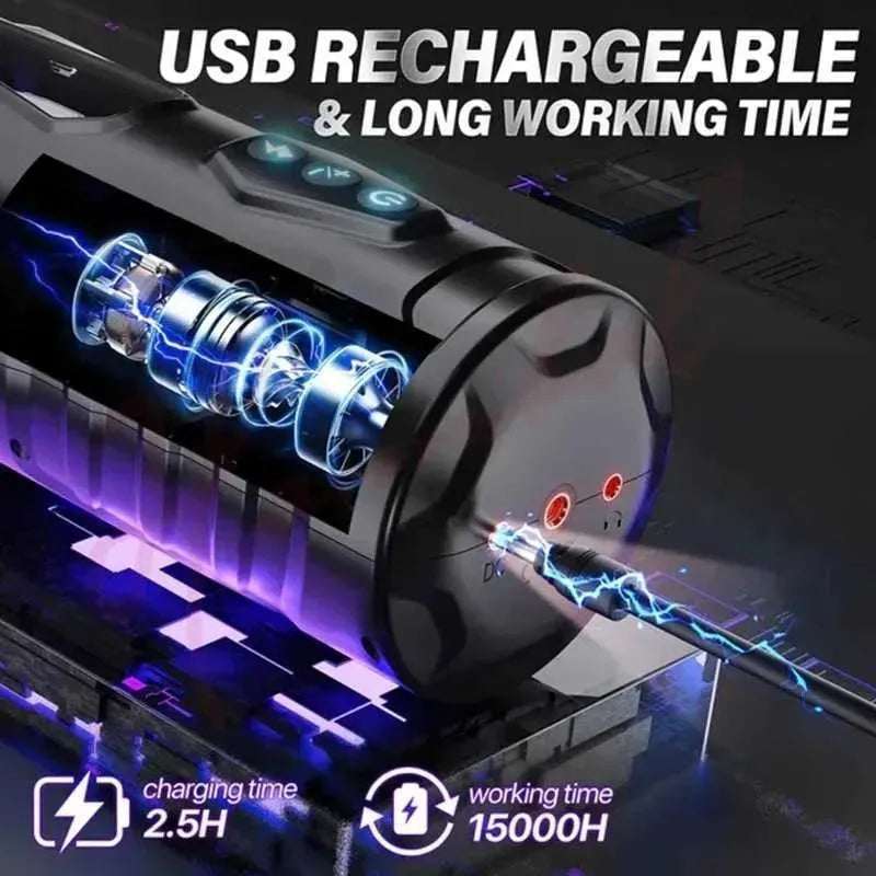 Hannibal Automatic Male Masturbator 7 Thrusting Rotating Modes Masturbator Cup Electric Pocket Pussy for Penis for Men