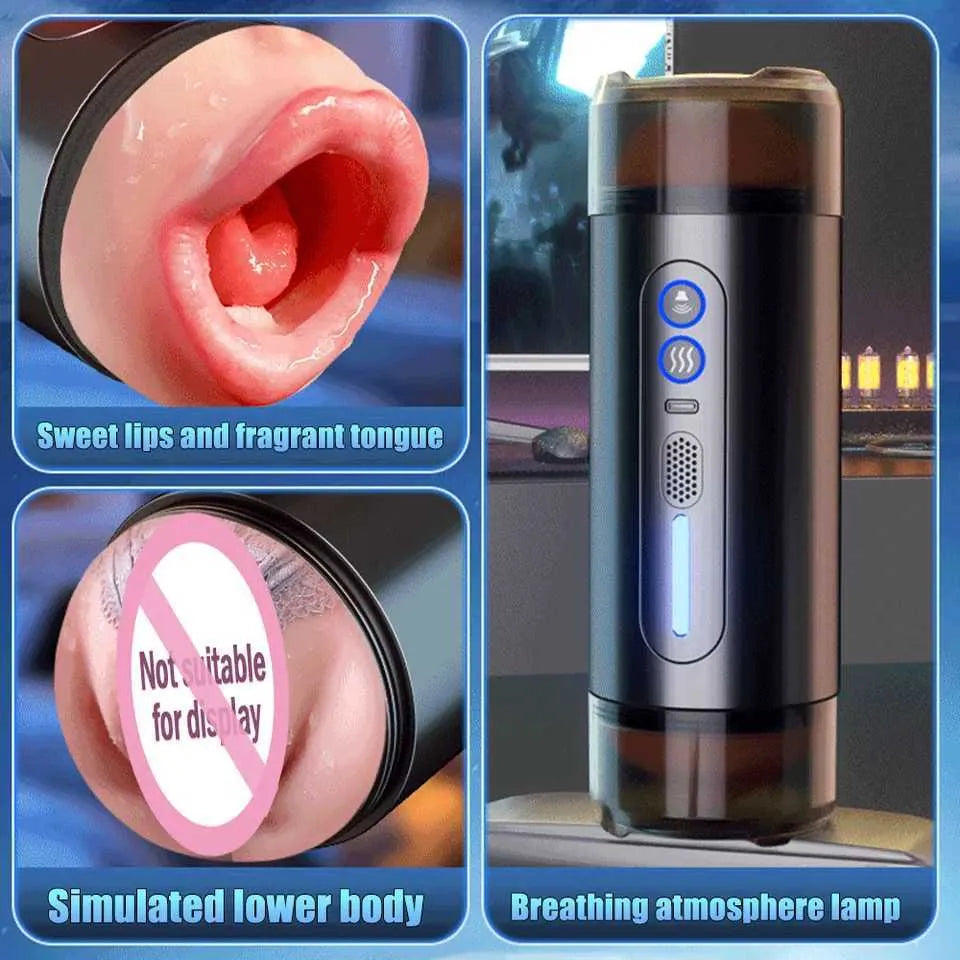Automatic Male Masturbator Cup Adult Erotic Toys Pocket Pussy Intelligent Voice Blowjob Vaginal Penetration Sex Toys for Men