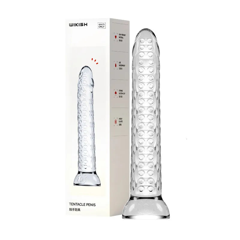 Wikishi Tentacle Dildo Realistic Fake Penis Female Masturbator Soft Transparent Adult Sex Toys