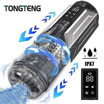 Sugarspicesupp-- Automatic Male Masturbator Pump Sucking Vibrating Thrusting Rotating 100% Waterproof Blowjob Adult Sex Toy Stroker for Men 666 666