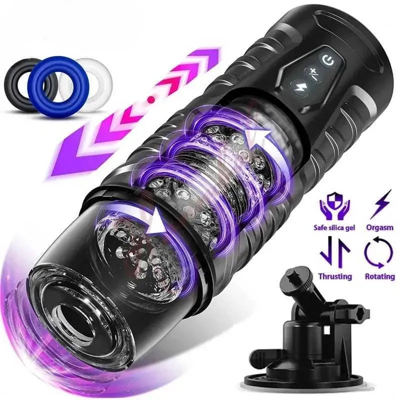 Hannibal Automatic Male Masturbator 7 Thrusting Rotating Modes Masturbator Cup Electric Pocket Pussy for Penis for Men