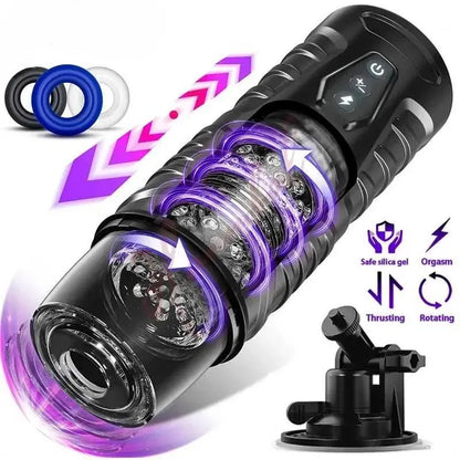 Hannibal Automatic Male Masturbator 7 Thrusting Rotating Modes Masturbator Cup Electric Pocket Pussy for Penis for Men