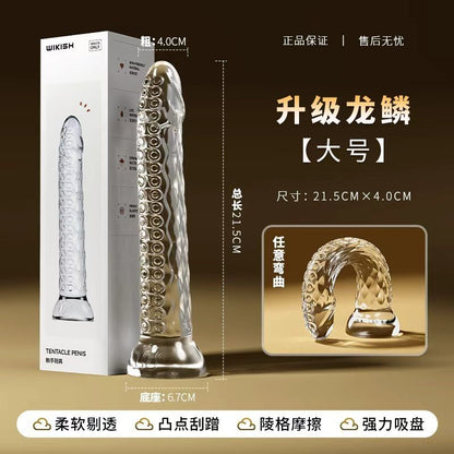 Wikishi Tentacle Dildo Realistic Fake Penis Female Masturbator Soft Transparent Adult Sex Toys