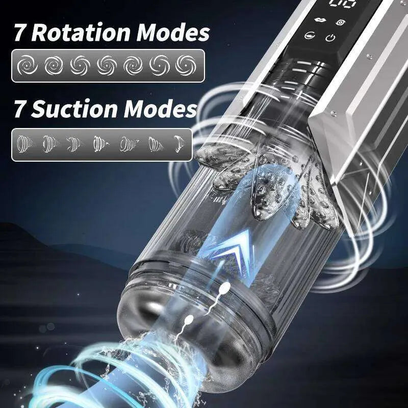 Sugarspicesupp-- Automatic Male Masturbator Pump Sucking Vibrating Thrusting Rotating 100% Waterproof Blowjob Adult Sex Toy Stroker for Men 666 666