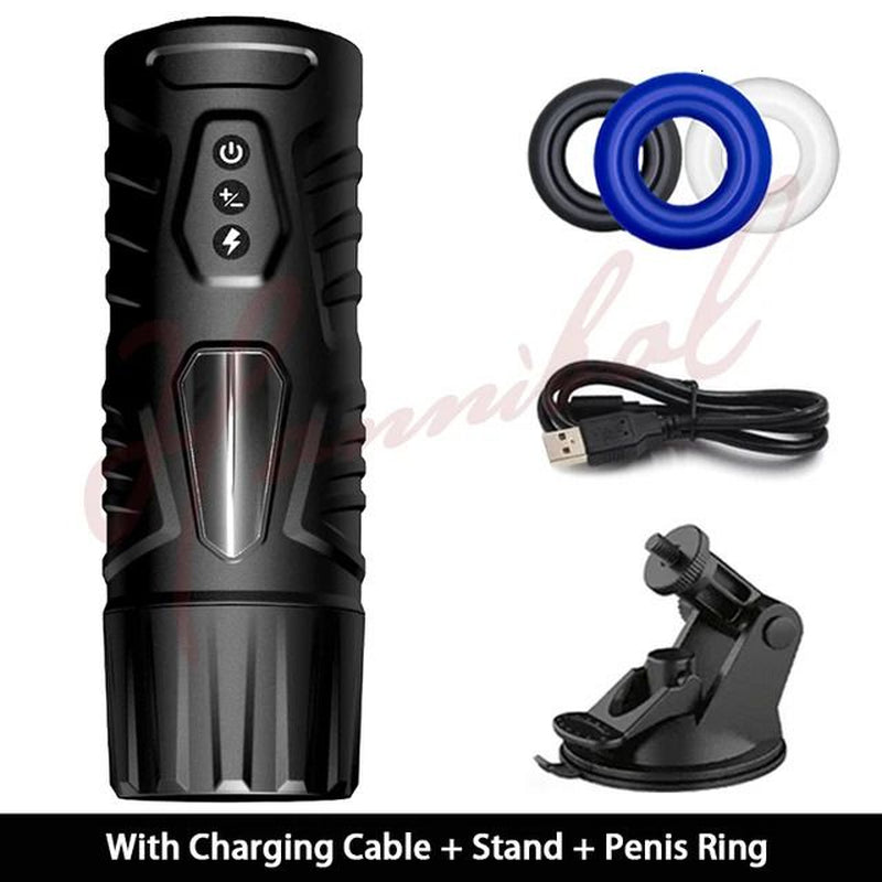 Masturbators Hannibal Automatic Male Masturbator 7 Thrusting Rotating Modes Mastubator Cup Electric Pocket Pussy Sex Toy for Men