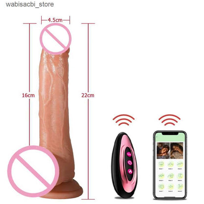 2026 New Realistic Dildo Vibrator Telesic Female APP Remotely Controlled Heating Big Massager Masturbator Adult Adult Toys Women Q250513 Free Shipping