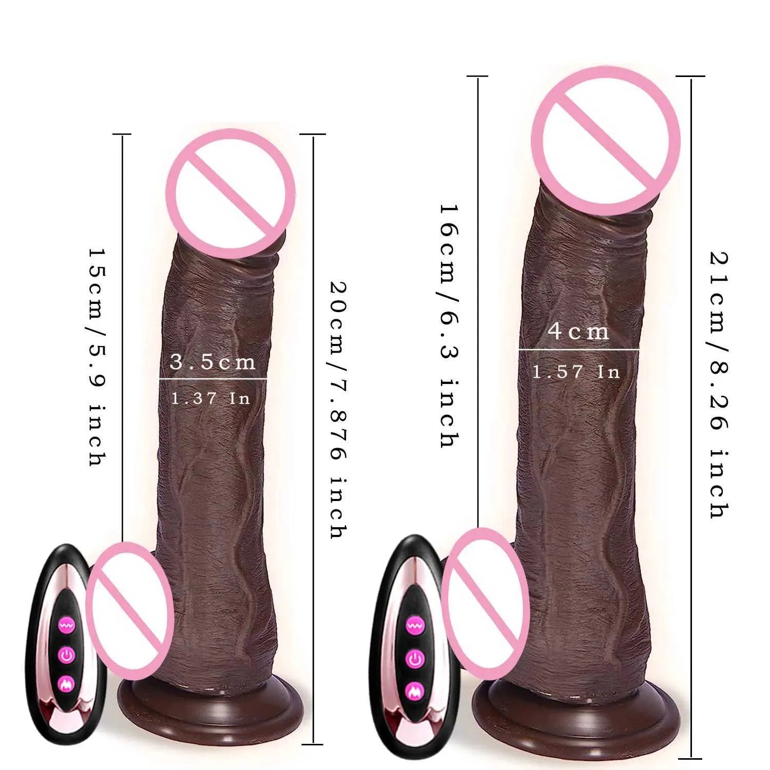 Vagina Anal Plug Strapon Vibrators Realistic Penis Heating Wireless Remote Control Masturbation Automatic Vibrator Skin Feeling