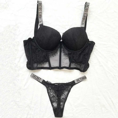 Designer Victoriasecret Lingerie Sets Lace Bra and Panty Set Sexy Rhinestone Push up Short Comfortable Women S Underwear C0E