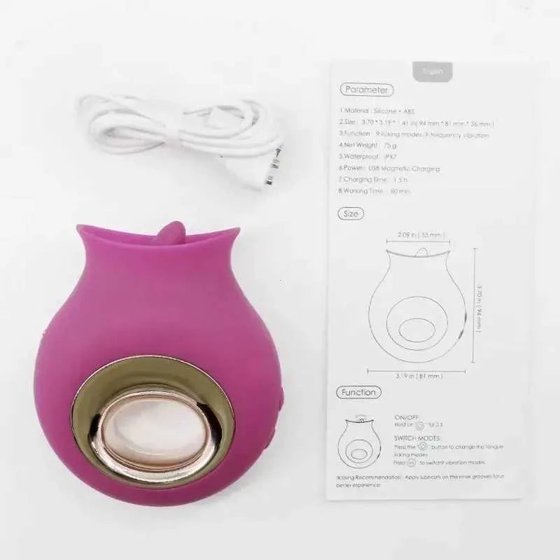 Female Vibrator G-Spot Dildo Clitoral Nipple Stimulator Oral Tongue Pussy Vagina Sex Toy Women Suitable for 18+