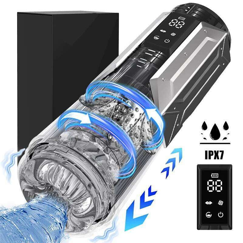 Sugarspicesupp-- Automatic Male Masturbator Pump Sucking Vibrating Thrusting Rotating 100% Waterproof Blowjob Adult Sex Toy Stroker for Men 666 666