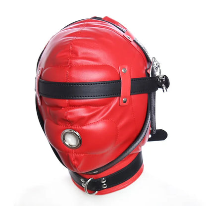 2026 New Latex Leather Headgear Mask Hood Blindfold Role Play Erotic Costumes Full Cover Bondage Head Harness Sex Toys Free Shipping