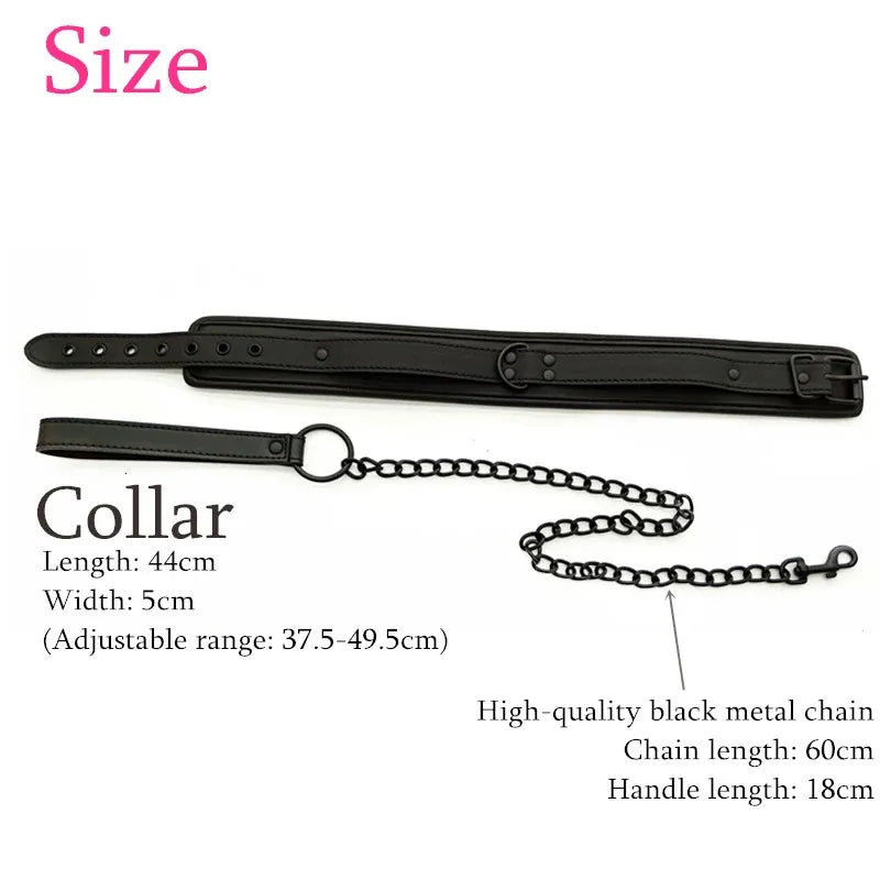 2026 New High Quality Erotic for Couples Woman Sexy BDSM Bondage Handcuffs Neck Collar Adult Games Toys Slave Sex Accessories 240130Bj