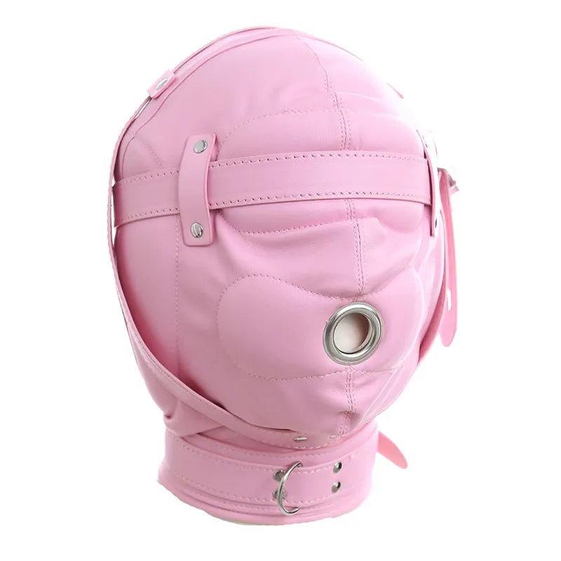 2026 New Latex Leather Headgear Mask Hood Blindfold Role Play Erotic Costumes Full Cover Bondage Head Harness Sex Toys Free Shipping
