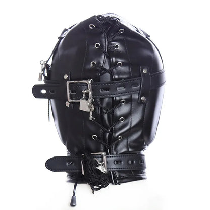 2026 New Latex Leather Headgear Mask Hood Blindfold Role Play Erotic Costumes Full Cover Bondage Head Harness Sex Toys Free Shipping
