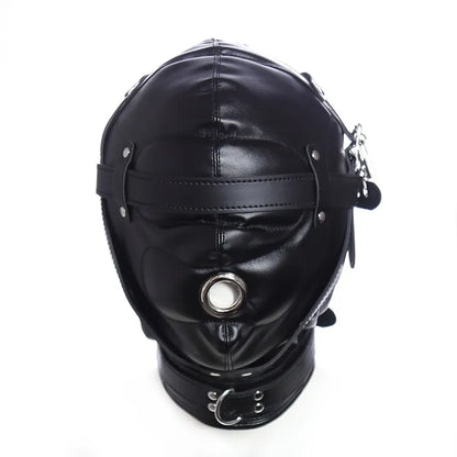 2026 New Latex Leather Headgear Mask Hood Blindfold Role Play Erotic Costumes Full Cover Bondage Head Harness Sex Toys Free Shipping