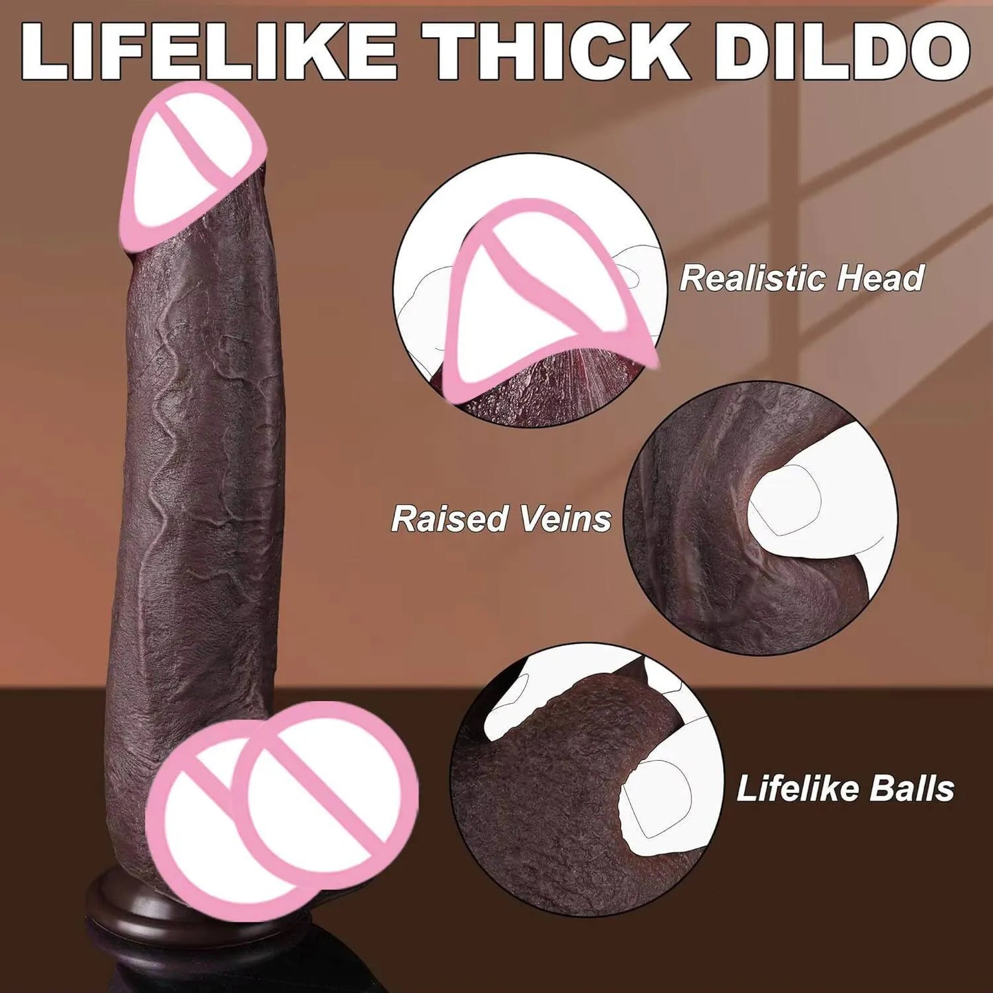 Real Big Black Penis Long Dildo Thick Man Dick Adult Women Sexy Sex Toy Soft Penis Spot Stimulation Artificial Penis Dildos Dick