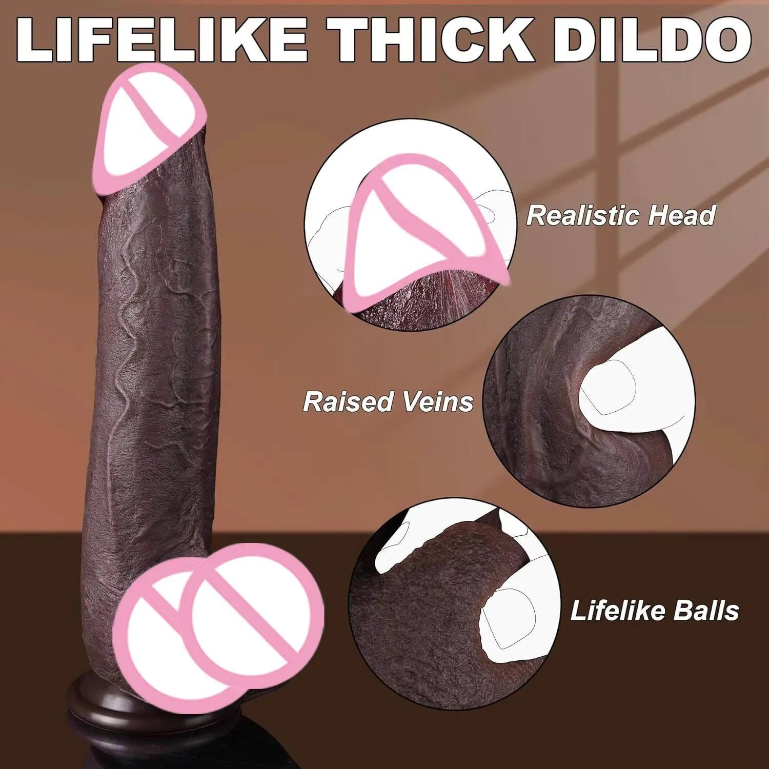 Real Big Black Penis Long Dildo Thick Man Dick Adult Women Sexy Sex Toy Soft Penis Spot Stimulation Artificial Penis Dildos Dick