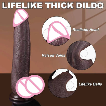 Real Big Black Penis Long Dildo Thick Man Dick Adult Women Sexy Sex Toy Soft Penis Spot Stimulation Artificial Penis Dildos Dick