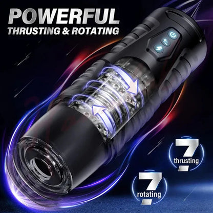 Masturbators Hannibal Automatic Male Masturbator 7 Thrusting Rotating Modes Mastubator Cup Electric Pocket Pussy Sex Toy for Men
