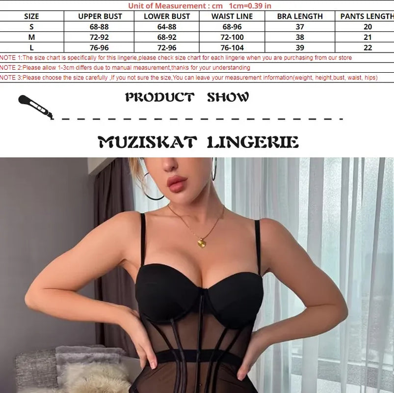 Women'S Sleepwear Mesh Lingerie Luxury Brand Bodysuit Backless Tops for Women 3 Piece Lingerie Set with Garter Sexydresses for Women