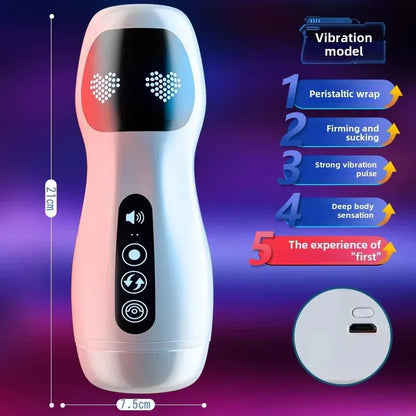 2026 New Automatic Male Masturbator Cup Silicone Vibrator Adult Endurance Exercise Vibration Blowjob Men Penis Trainer Sex Toys 241118 Free Shipping