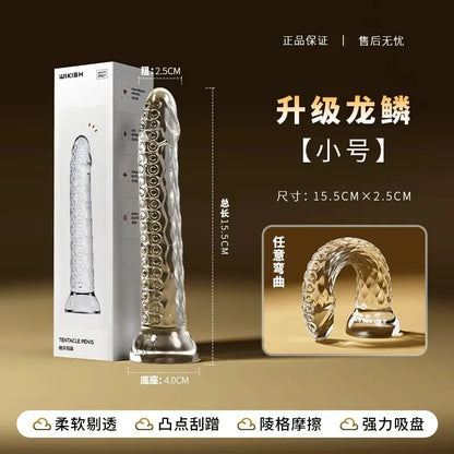 Wikishi Tentacle Dildo Realistic Fake Penis Female Masturbator Soft Transparent Adult Sex Toys