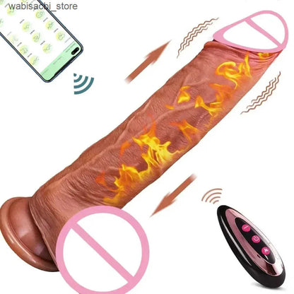 2026 New Realistic Dildo Vibrator Telesic Female APP Remotely Controlled Heating Big Massager Masturbator Adult Adult Toys Women Q250513 Free Shipping