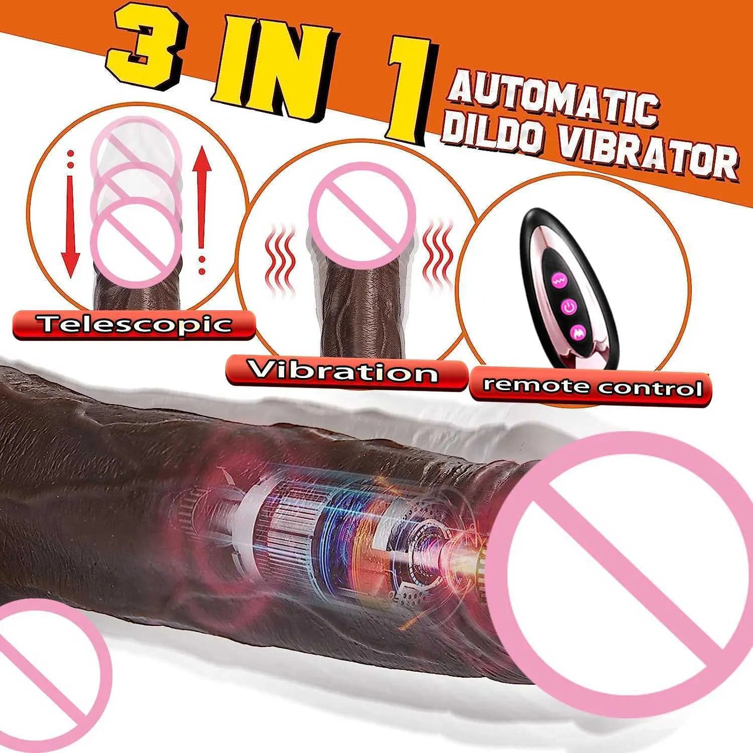 Vagina Anal Plug Strapon Vibrators Realistic Penis Heating Wireless Remote Control Masturbation Automatic Vibrator Skin Feeling