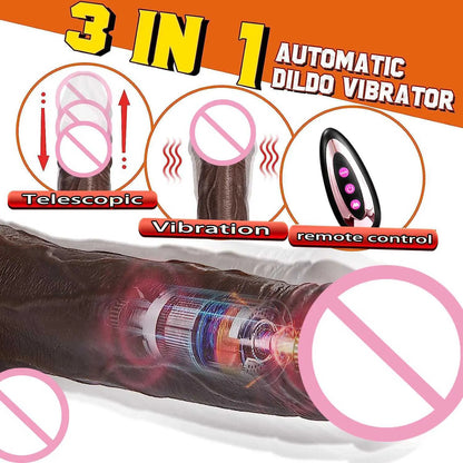Vagina Anal Plug Strapon Vibrators Realistic Penis Heating Wireless Remote Control Masturbation Automatic Vibrator Skin Feeling