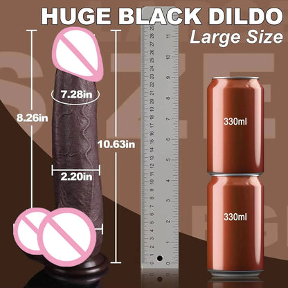 Real Big Black Penis Long Dildo Thick Man Dick Adult Women Sexy Sex Toy Soft Penis Spot Stimulation Artificial Penis Dildos Dick