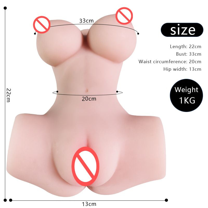 Realistic Vagina Big Buttocks Pussy Male Masturbator Elastic Material Silicone Half Body Double Canal Sex Doll Erotic Sexy Toys