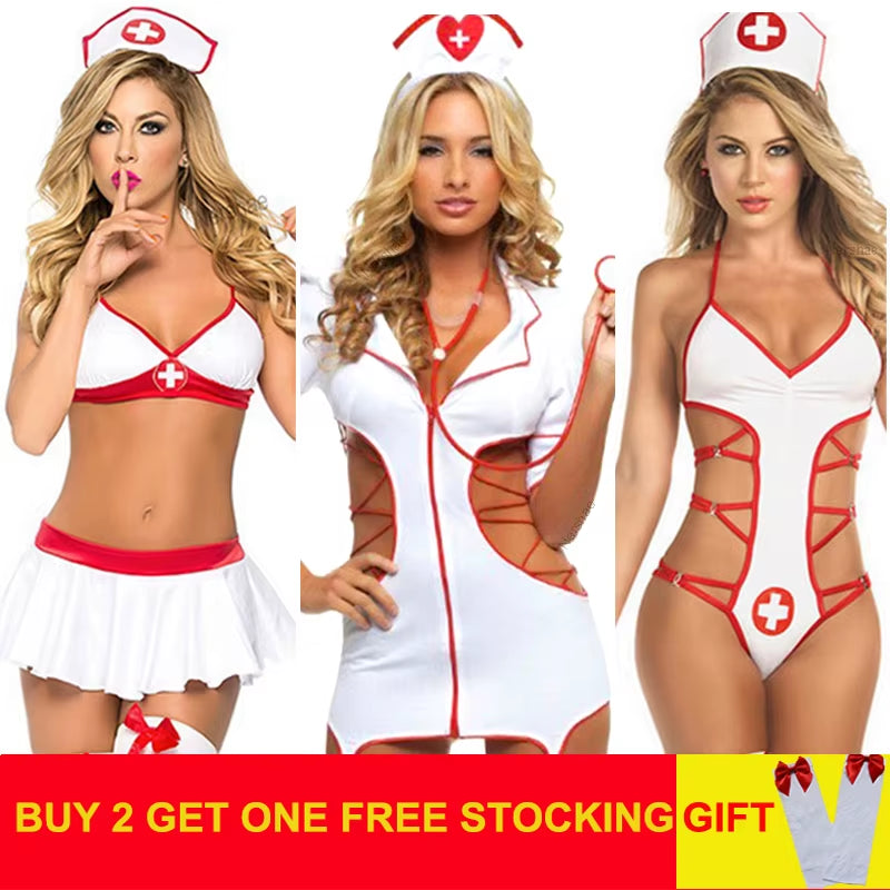 S-3XL Sexy Lingerie Baby Doll Women Lace Dress Erotic Lingerie Porno Cosplay Uniform for Sex Costumes Underwear Lenceria Sexi