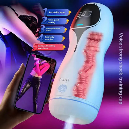 2026 New Automatic Male Masturbator Cup Silicone Vibrator Adult Endurance Exercise Vibration Blowjob Men Penis Trainer Sex Toys 241118 Free Shipping