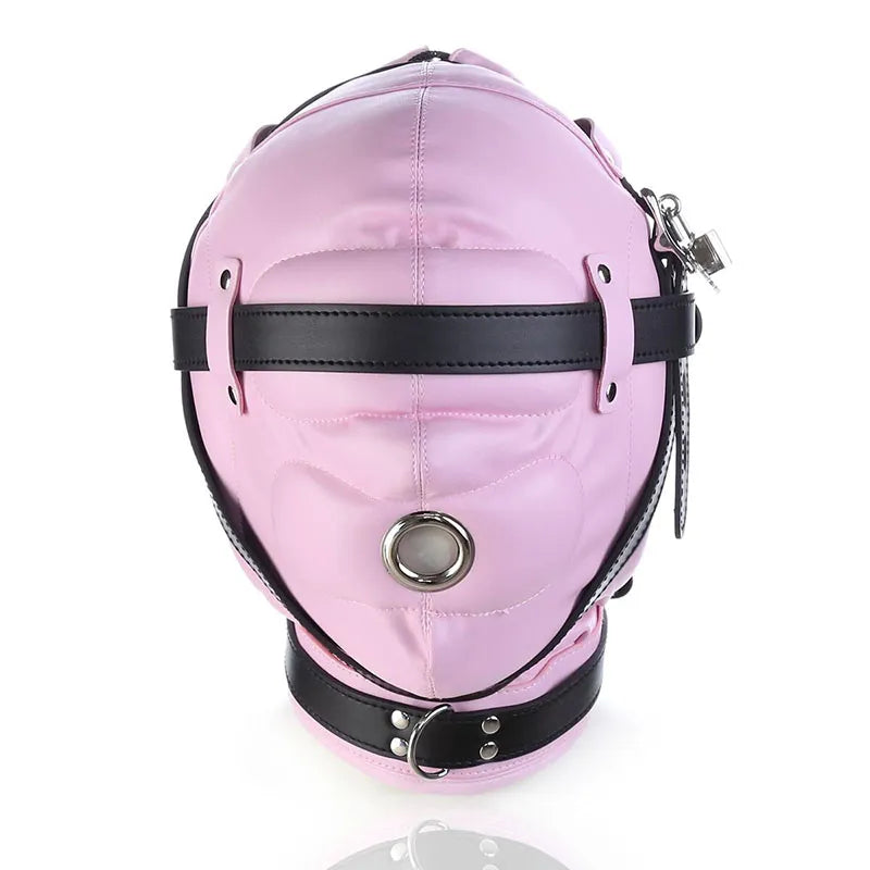 2026 New Latex Leather Headgear Mask Hood Blindfold Role Play Erotic Costumes Full Cover Bondage Head Harness Sex Toys Free Shipping