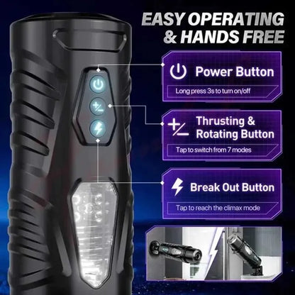 Hannibal Automatic Male Masturbator 7 Thrusting Rotating Modes Masturbator Cup Electric Pocket Pussy for Penis for Men